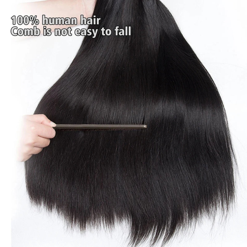 Addictive Brazilian Bone Straight Human Hair 3 4 Bundles Raw Virgin Remy Hair Extensions Double Weft Wholesale 30 34 Inch Bundle
