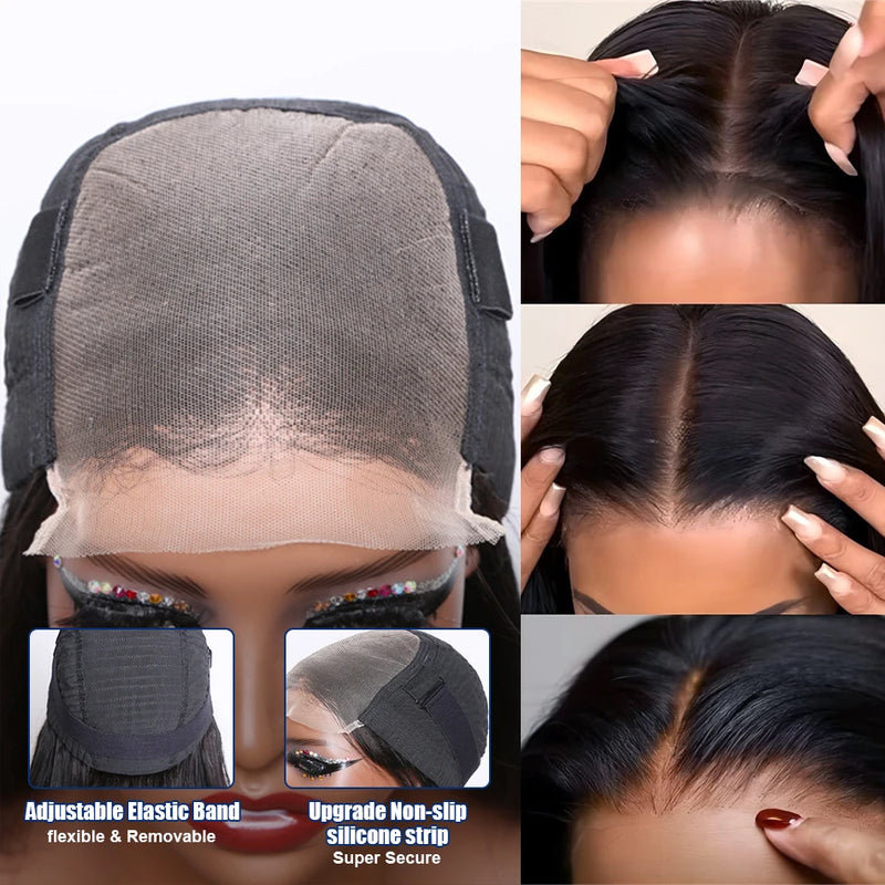 250 Density 5x5 Bone Straight Lace Closure Wigs For Women Brazilian 30 34Inch Glueless Wig Human Hair Ready To Go No Glue